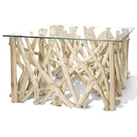 Natural Branch Wood Coffee Table, Square