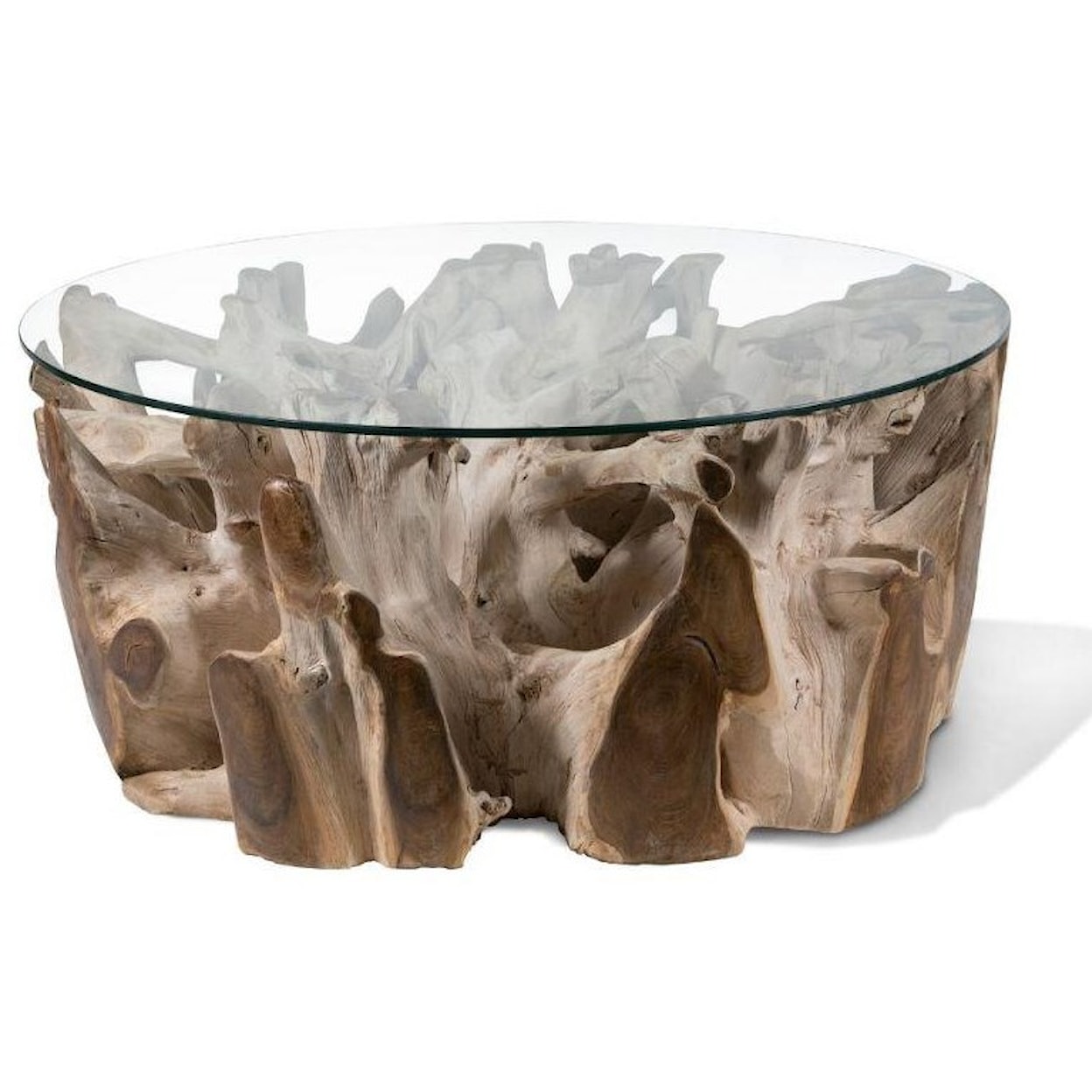 Ibolili Coffee Tables Bleach Teak Coffee Table, Round