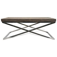 Groovy Coffee Table w/ Stainless Steel Legs, Rect