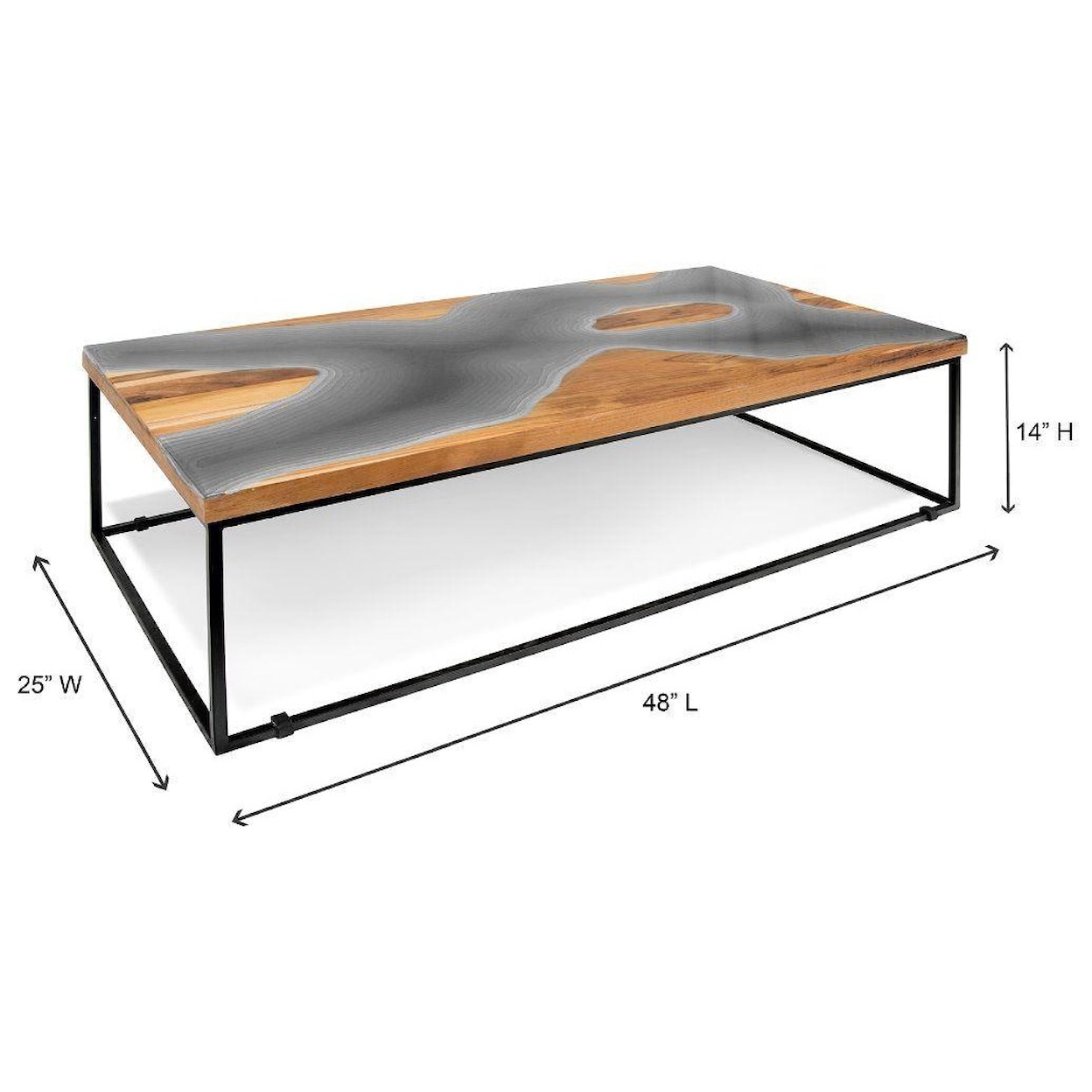 Ibolili Coffee Tables Cave Gray Coffee Table