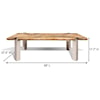 Ibolili Coffee Tables Dundee Petrified Wood Table, Rect
