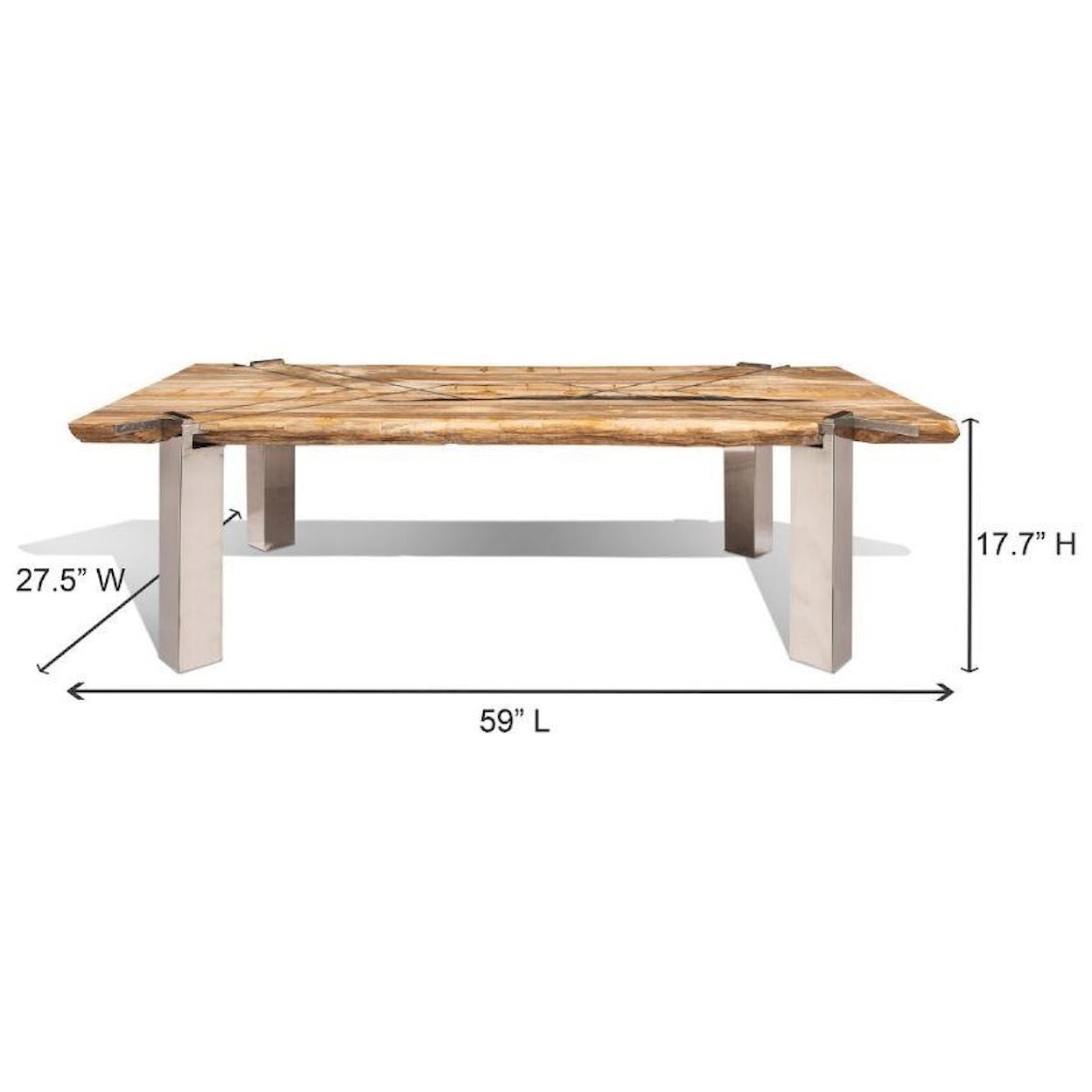 Ibolili Coffee Tables Dundee Petrified Wood Table, Rect