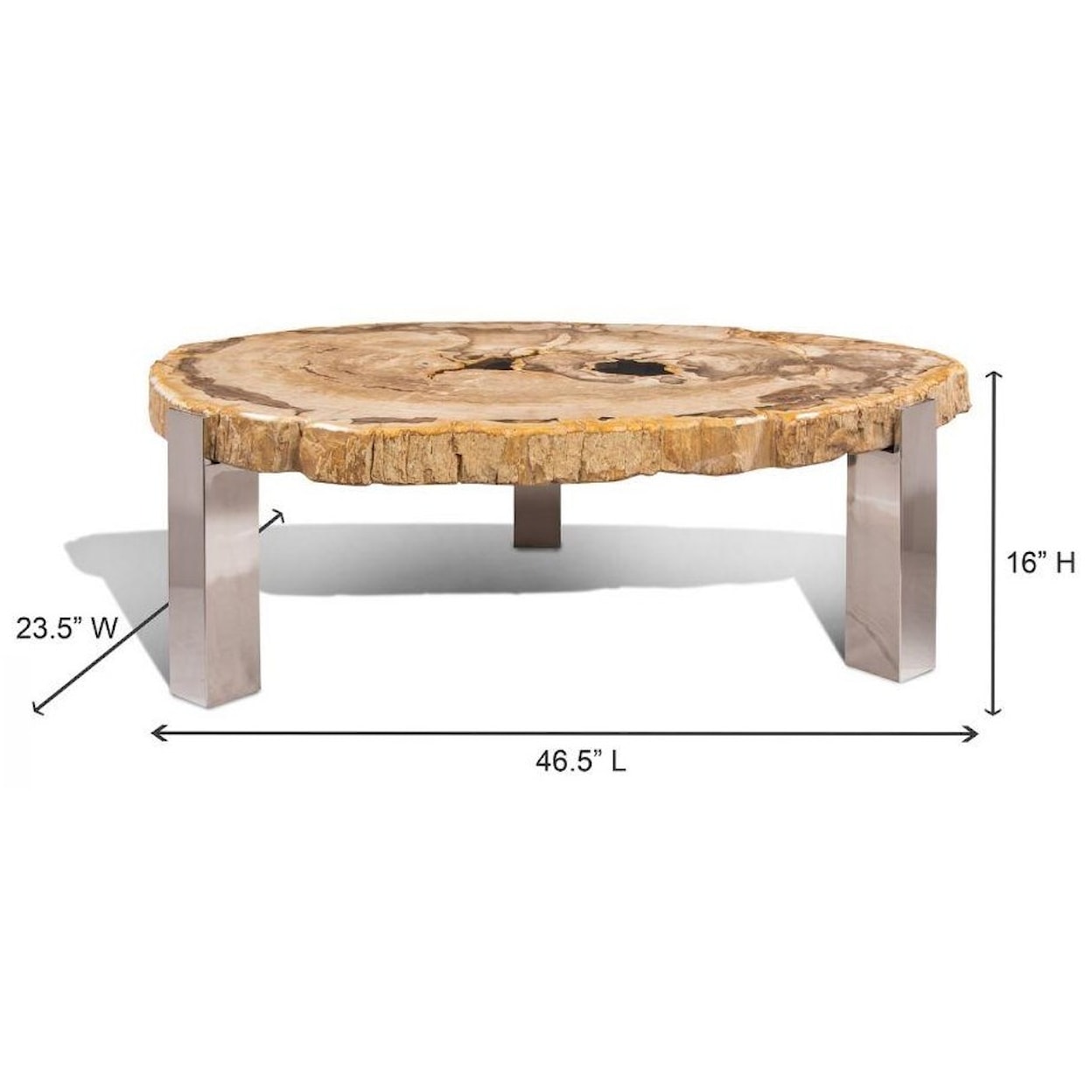 Ibolili Coffee Tables Dundee Petrified Wood Table, Oval