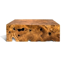 Teak Slice Coffee Table, Rect