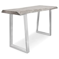 Grey Stone Console Table with Stainless Steel Legs
