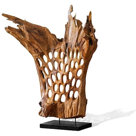 Teak Merak Sculpture