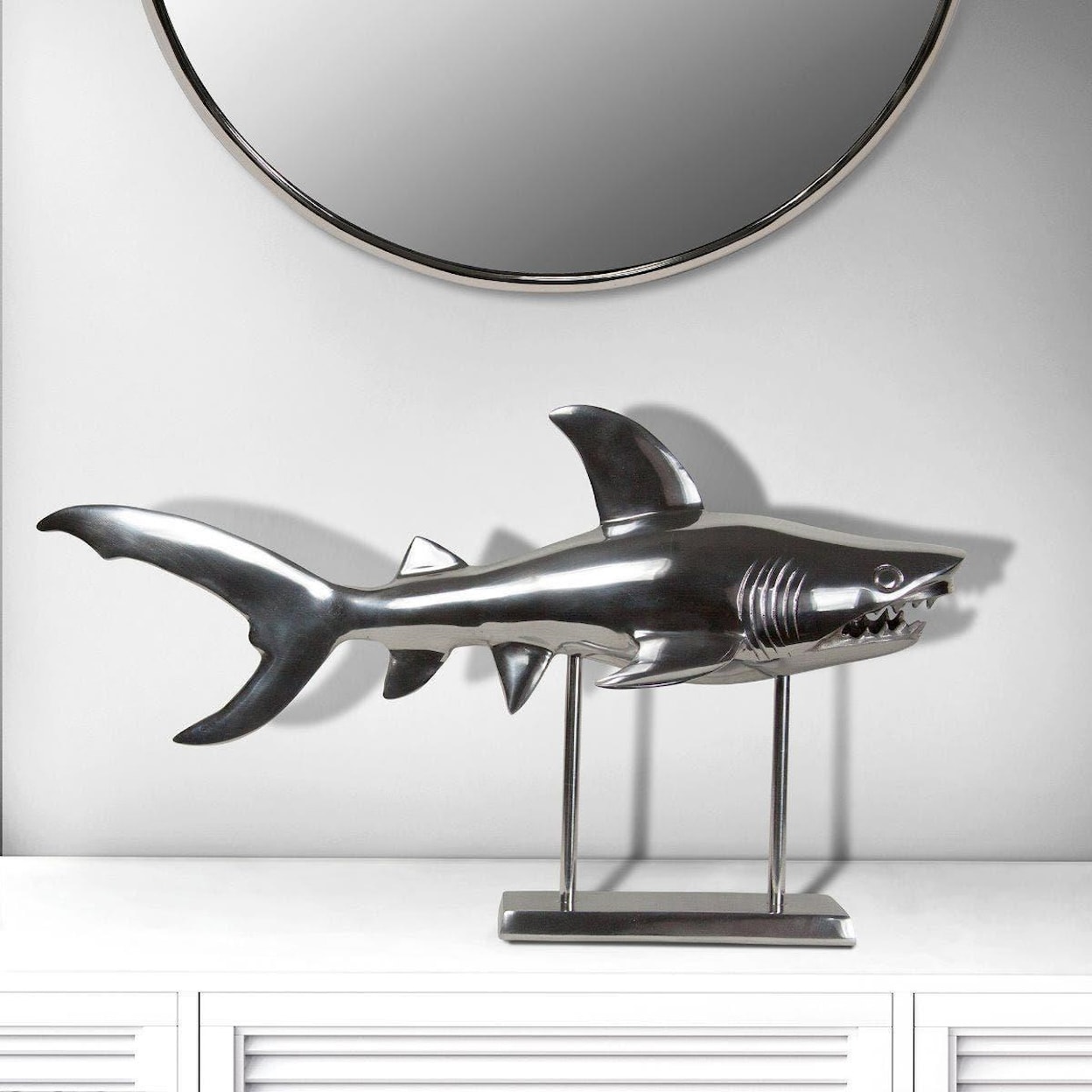 Ibolili Sculptures Shark on Stand