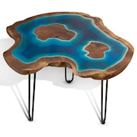 Island Blue Teak Root Table - Small