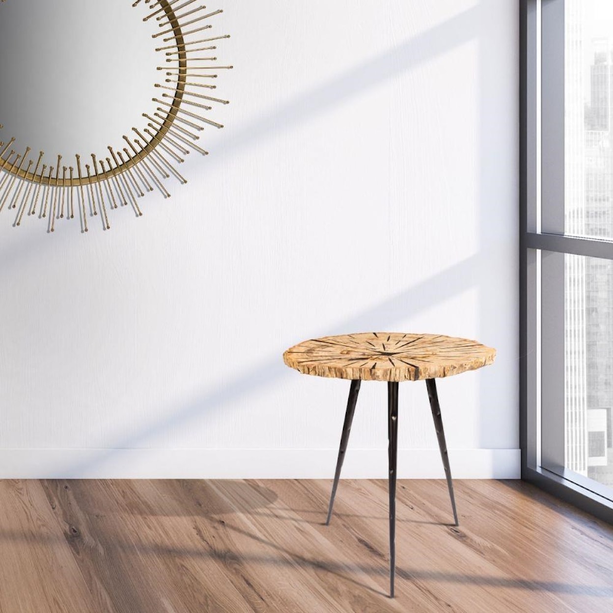 Ibolili Side Tables Petrified Wood Side Table