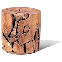 Teak Slice Stool, Round