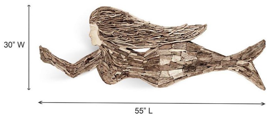 Ibolili Wall Art Driftwood Mermaid