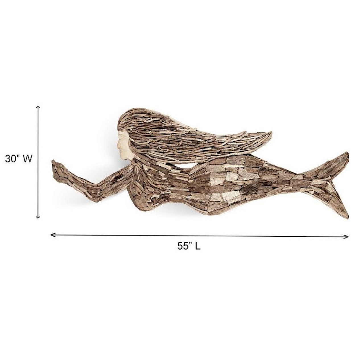 Ibolili Wall Art Driftwood Mermaid