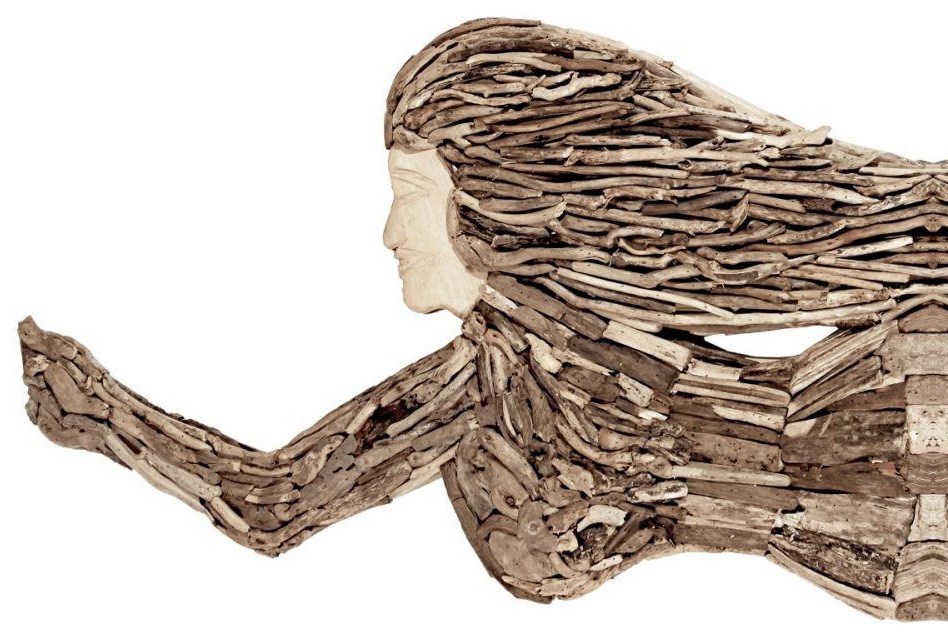 Ibolili Wall Art Driftwood Mermaid