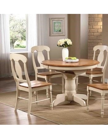 5 piece round expandable table with napoleon