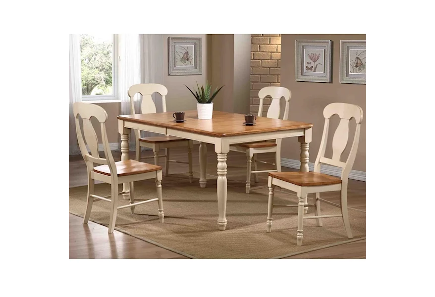 Caramel Biscotti 5 Piece Dining Set with Splat Back Chairs by Iconic Furniture Co. at Dinette Depot