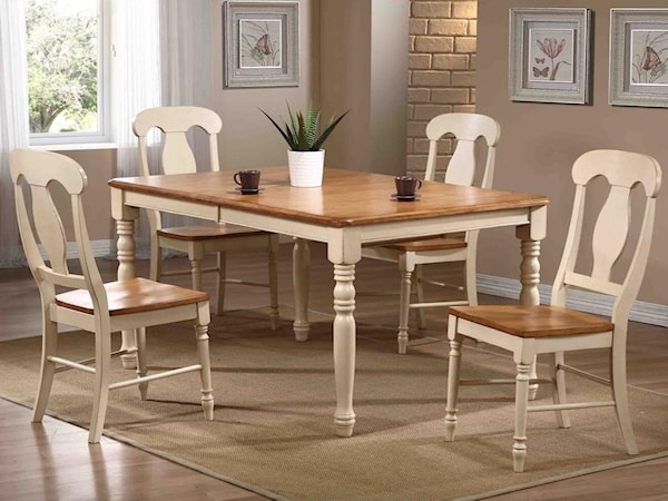5 Piece Dining Set with Splat Back Chairs