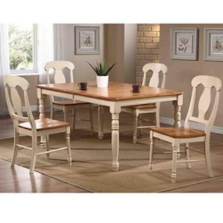 5 Piece Dining Set with Splat Back Chairs