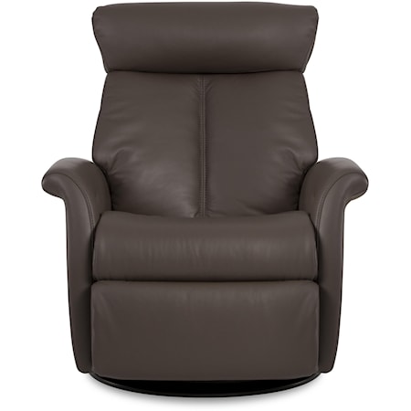 Standard-Size Bella Relaxer Glider Rocking Recliner with Flip-Up Leg Rest & 360-Degree Swivel  