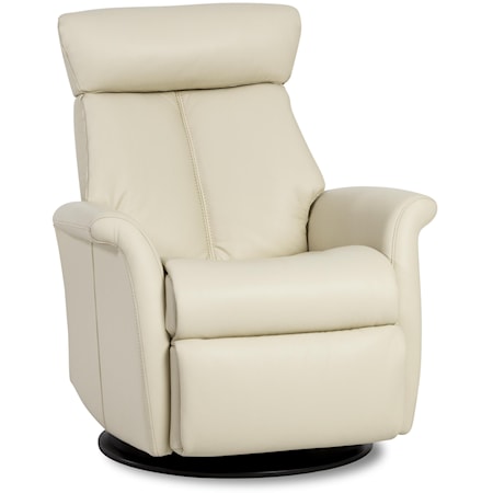 Large-Size Bella Relaxer Glider Rocking Recliner with Flip-Up Leg Rest & 360-Degree Swivel