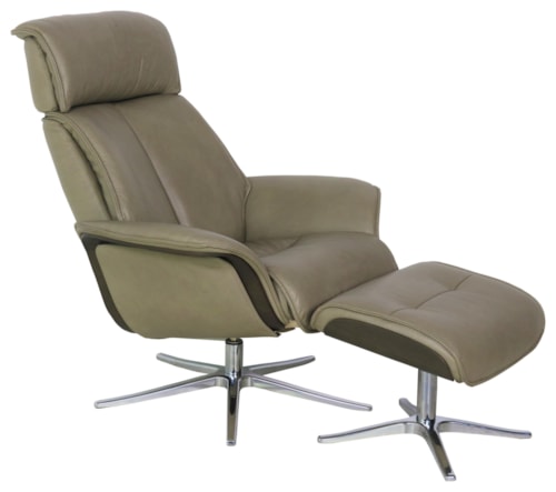 Ergo-Tilt Leather Recliner with Footstool