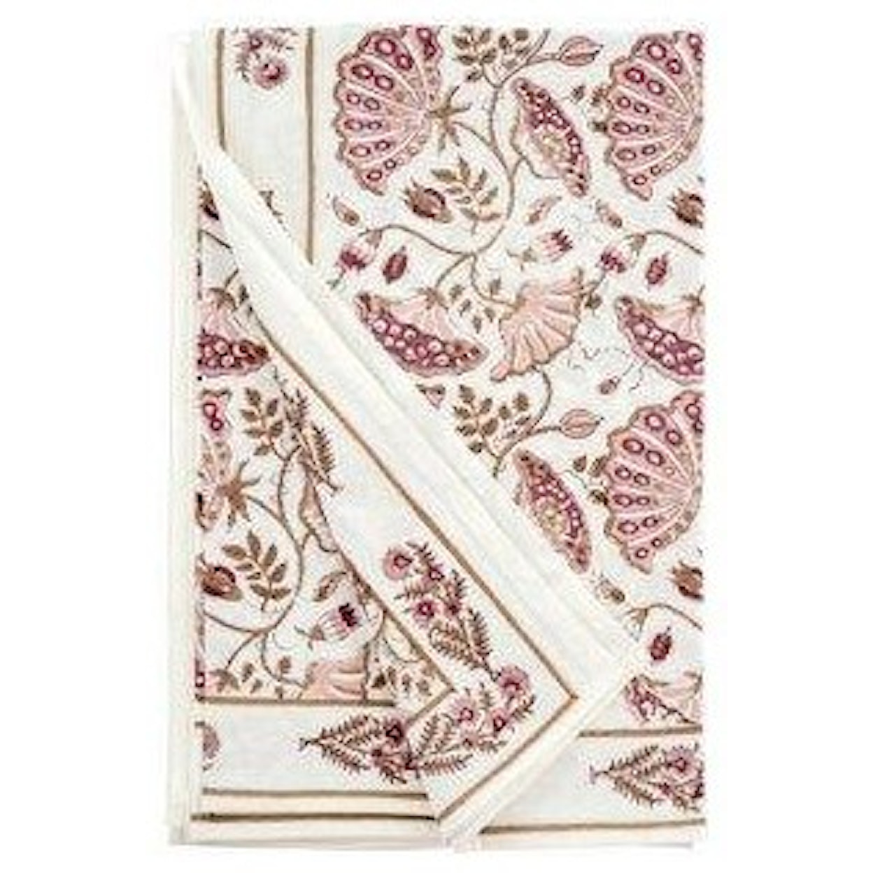 Indaba Table Cloth Blooming Table Cloth, Burgandy