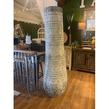 Carved Tall Pot