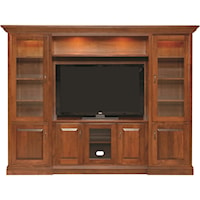 Customizable TV Wall Unit with Wire Management and Can Lighting