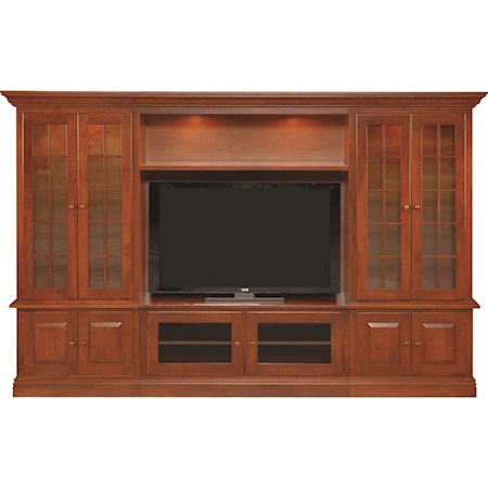 Customizable TV Wall Unit with Can Lighting and Wire Management