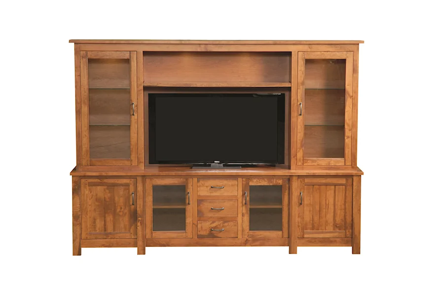 Entertainment Rustic Hutch Wall Unit by INTEG Wood Products at Saugerties Furniture Mart