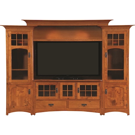 Customizable Winchester Bridge Wall Unit with Wire Management and Can Lighting