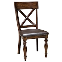 X-Back Side Chair with Upholstered Seat