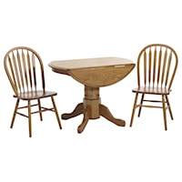 Three Piece Drop Leaf Table and Chair Dining Set