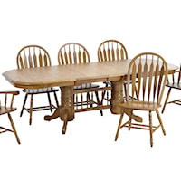 Trestle Dining Table with 2 18" Leaves