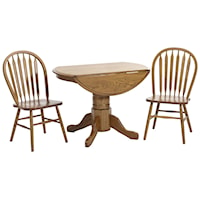 Three Piece Drop Leaf Table and Chair Set