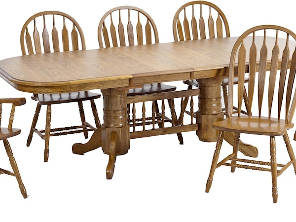 Trestle Table with Dining Chairs