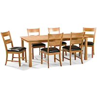 7 Piece Dining Set with Ladder Back Chairs