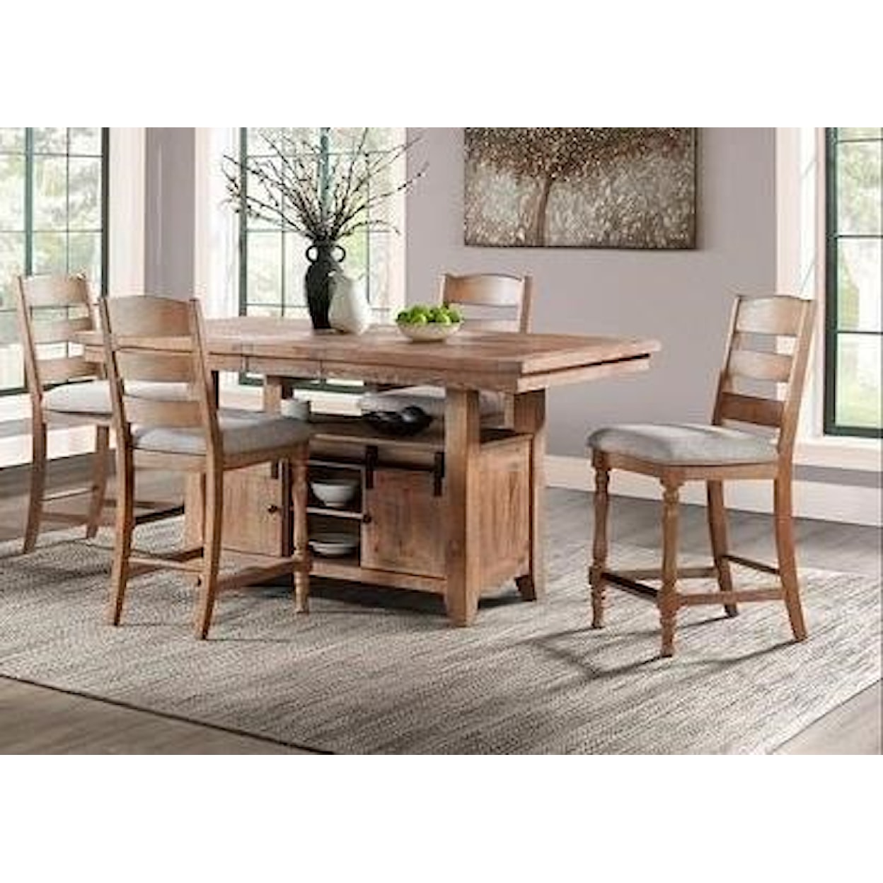 Intercon Highland 5-Piece Counter Height Table and Chair Set