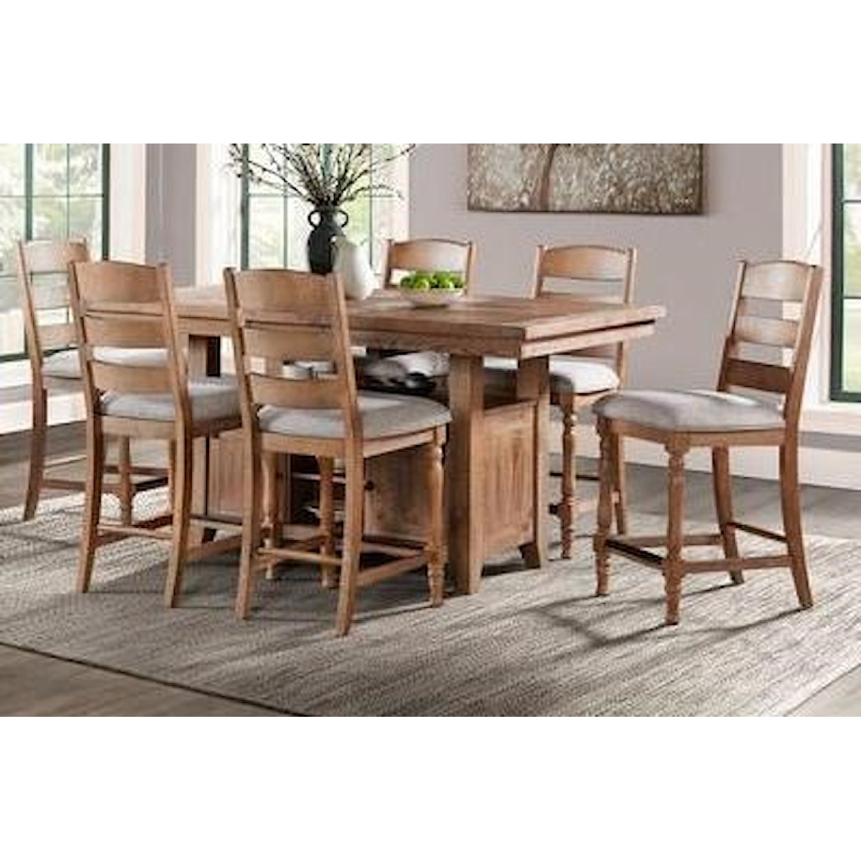 Intercon Highland 7-Piece Counter Height Table and Chair Set