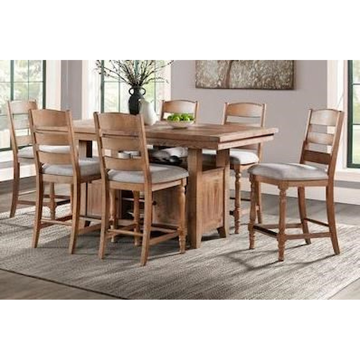 VFM Signature Highland 7-Piece Counter Height Table and Chair Set