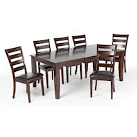 5 Piece Mango Wood Dining Room Set includes Table and 4 Chairs, Bench sold Separately
