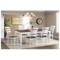 Transitional 5 Piece Dining Room Set with Extension Leaf