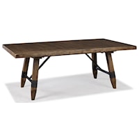 Rectangular Trestle Dining Table with Self Storing Leaf