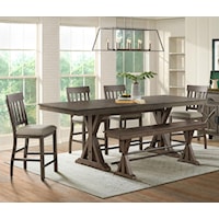 6-Piece Farmhouse Counter Height Set