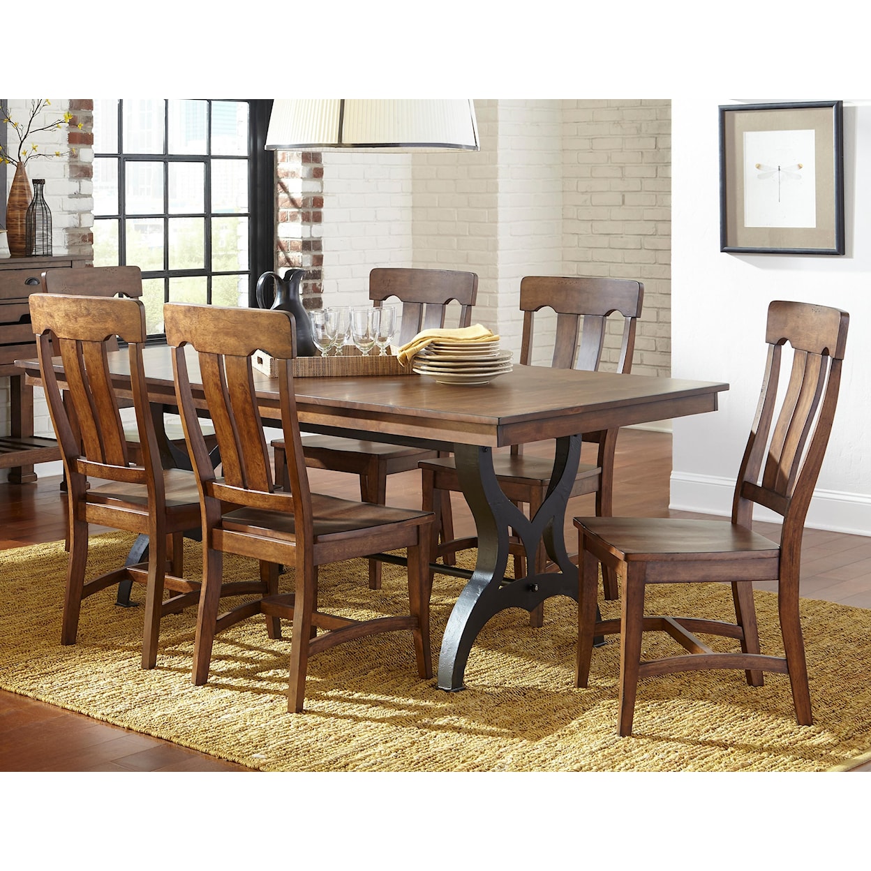Intercon The District 5 Piece Table & Chair Set with Leaf