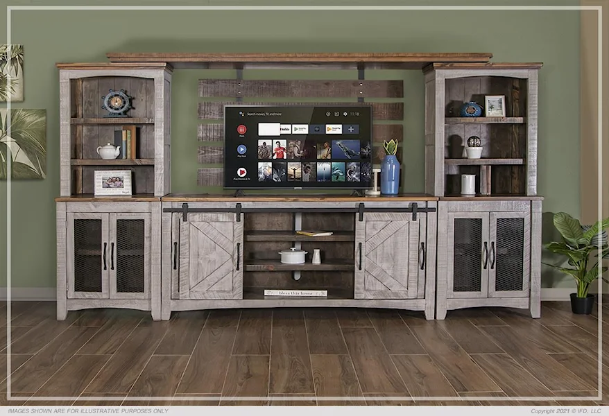 Pueblo 4 Piece Entertainment Wall Unit by International Furniture Direct at Sam's Furniture Outlet