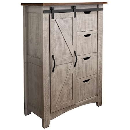 Rustic Chest with 4 Drawers and 1 Door