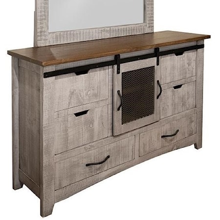 Dresser with 6 Drawers and 1 Door