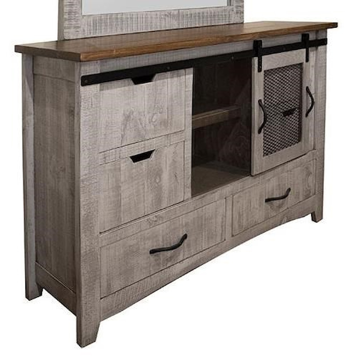 International Furniture Direct Pueblo Dresser with 6 Drawers and 1 Door