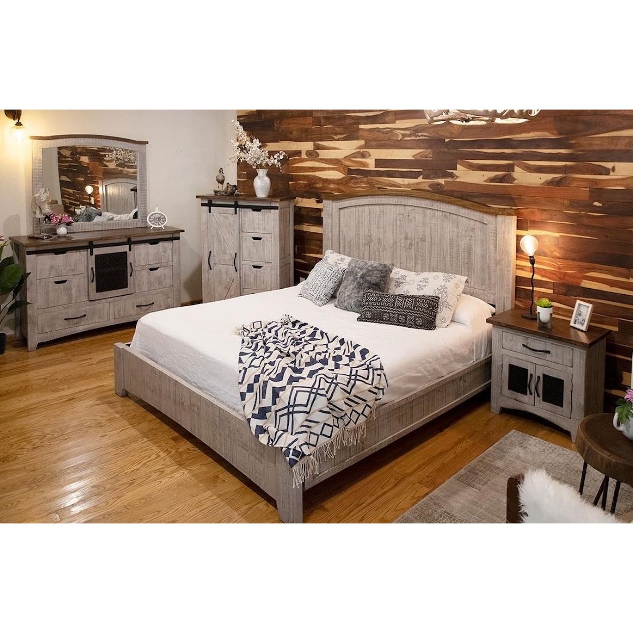 International Furniture Direct Pueblo Dresser with 6 Drawers and 1 Door