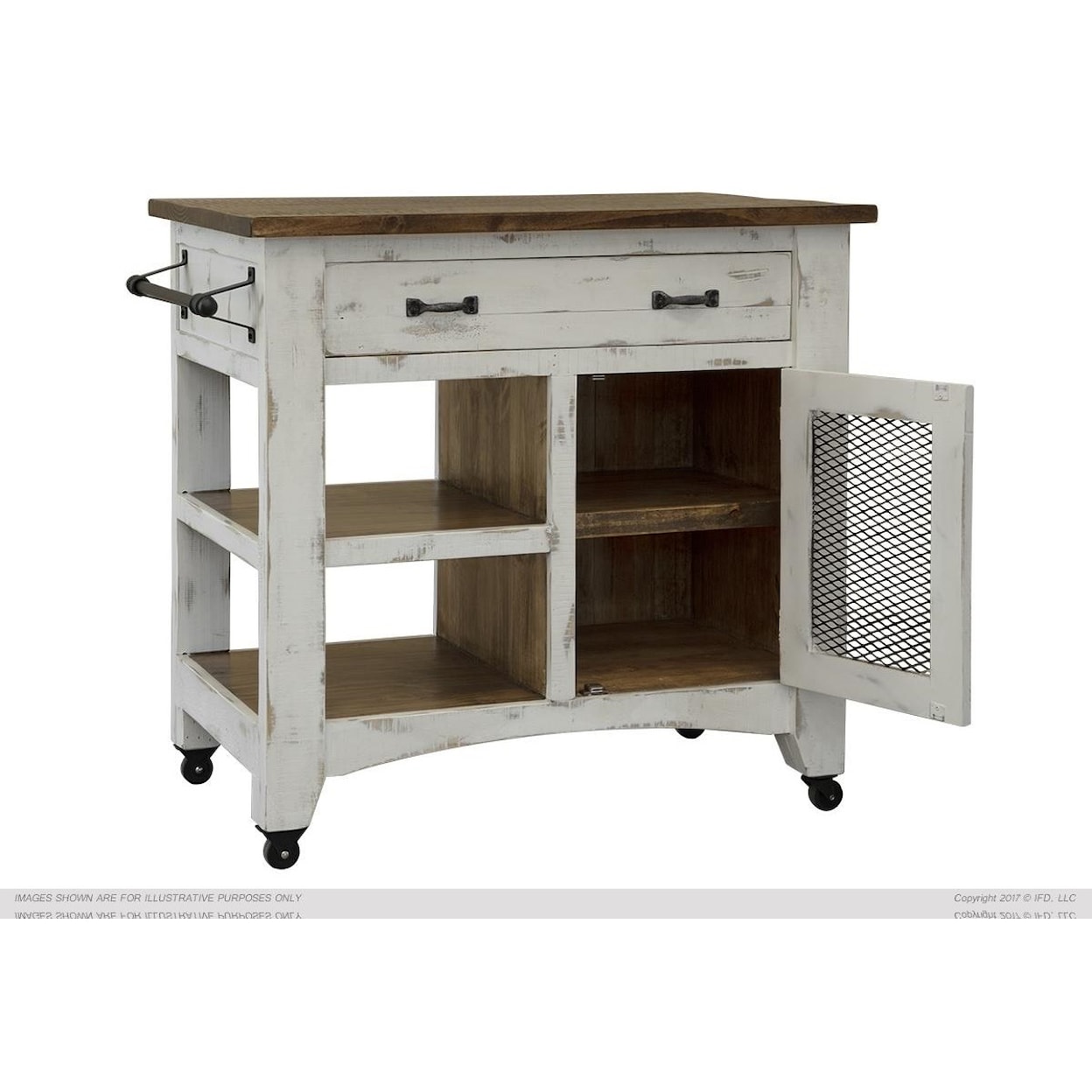 International Furniture Direct Pueblo Kitchen Island